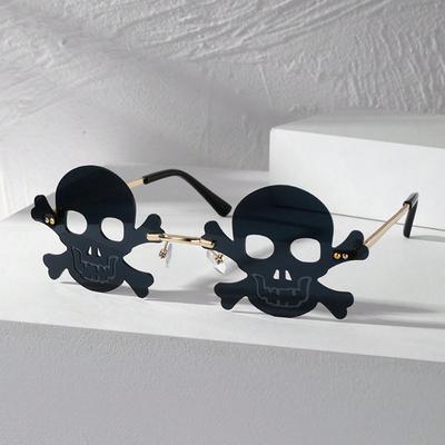 A Pair of Skull New Frameless Funny Party Dance Pc Halloween Sunglasses