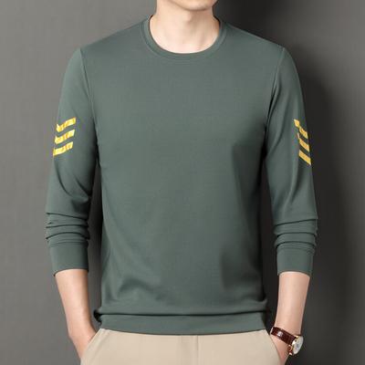 Pánské podzimní pánské tričko s kulatým výstřihem a dlouhým rukávem Móda v korejském stylu Mládež Trendy Ležérní mikina pro muže