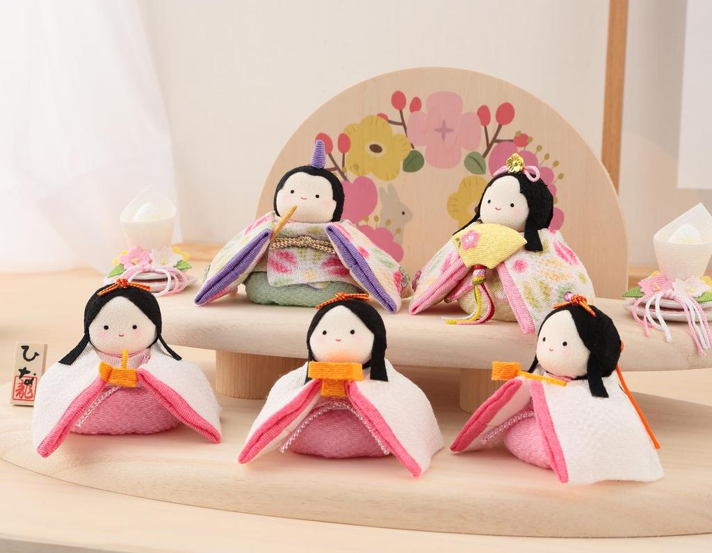 Muñeca Hina compacta Muñeca Hina Decoración escalonada Hina Decoración Ryukodo Pedido especial Poteri Hina Juego de soporte de decoración de madera con diamantes de imitación