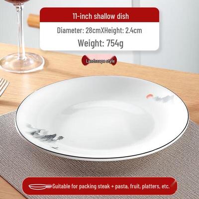 JingJingRS Ink Wash Ceramic Dinner Plate