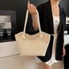 Chic Straw Woven Tote: Large Capacity, Single Shoulder Bag with Fresh Underarm Design for Women