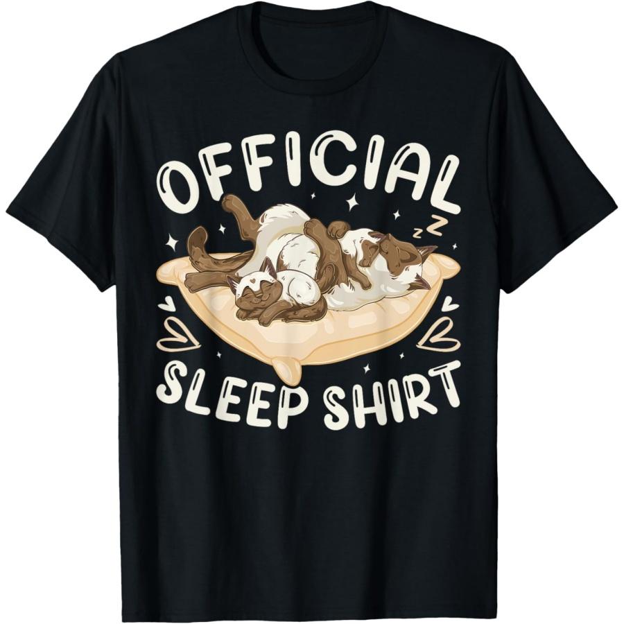 

Official Sleep Shirt, Siamese Cat with 2 Kittens Men Women Kids T-Shirt XXXXXL чорний