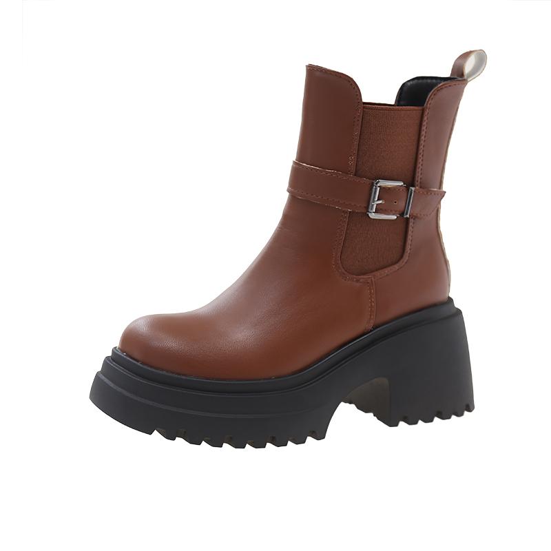 

Ботинки для женщин, нескользящие, осень-зима, однотонные, новинка 2024 года, высококачественные, модные, женские, ботильоны для активного отдыха, Botines Mujer 40 коричневый