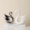 Resin Swan sculptures figurines home decor ornaments Electroplating crafts living room decorations table decoration Wedding Gift