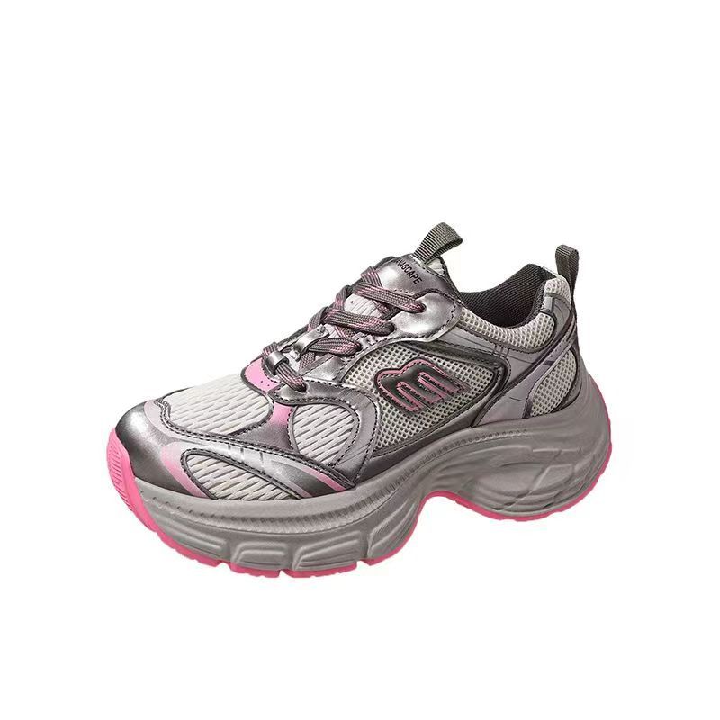 Scarpe Dad con Plateau da Donna Aumentate Autunno Nuove in Rete Traspirante Sneaker