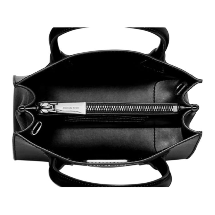 Michael Kors MK Silver Buckle Logo PVC Crossbody Handbag Women Handbags Black 35F3SM9M2L-BLACK