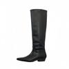 European and American style square head fashion and thin tall knight boots long boots women's retro thick heel sleeve but knee cover boots