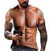 Men's T-Shirt for Men Clothing Fake Muscle 3D Printed Funny T Shirt Summer Tops Short Sleeve Fashion Casual Tees Personality Top