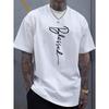 Herren Mode Buchstabendruck Stil, Sommer Herren Lässiger Streetstyle Elastisches Rundhals T-Shirt