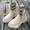 Women's Chunky Boots, Fashion Knit Stitching Ankle Boots, Women's Comfort Boots