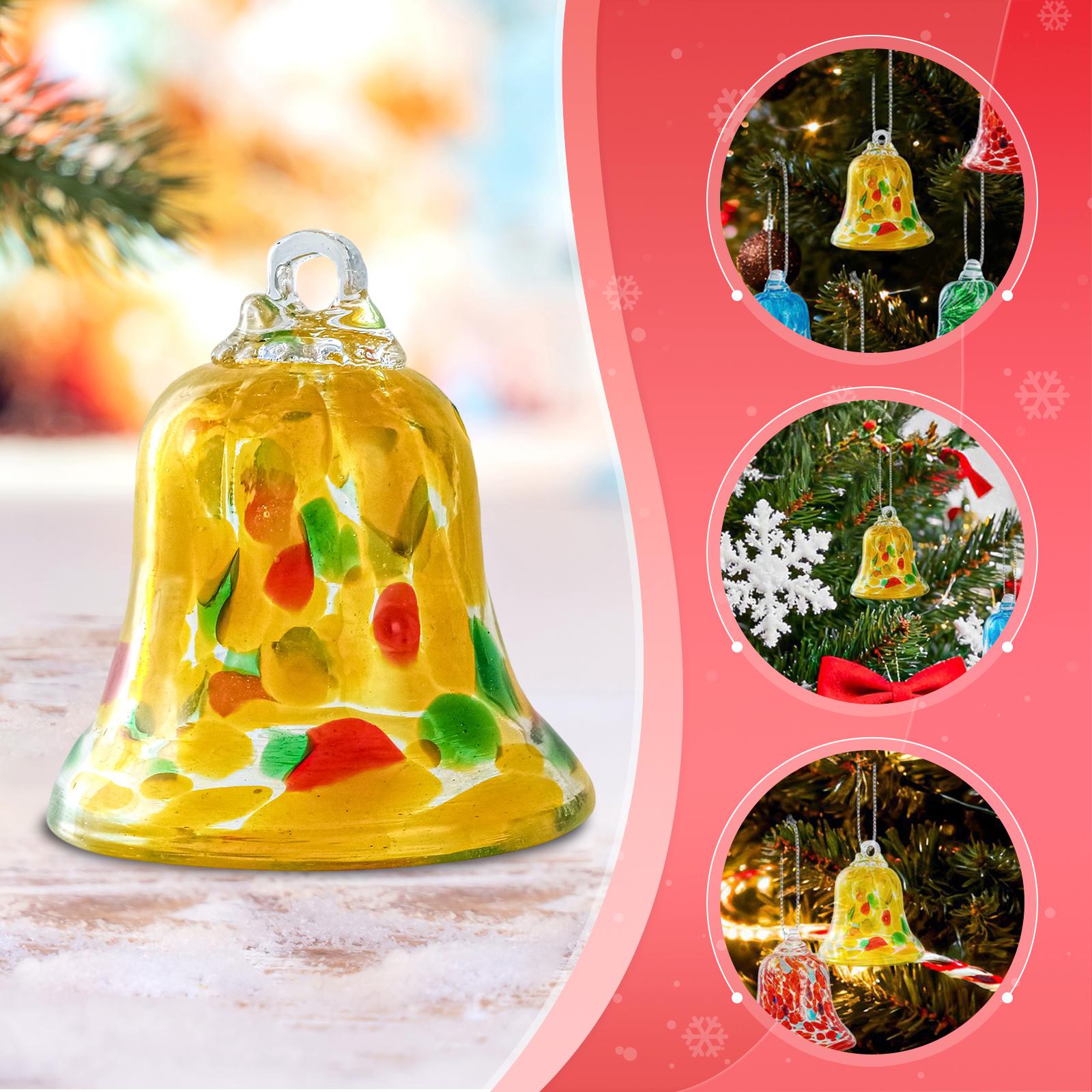 

Christmas Bell Ornament Christmas Tree Decoration Xmas Decor Hanging Pendant for Wall Living Room Fireplace Office Party Favors жовтий