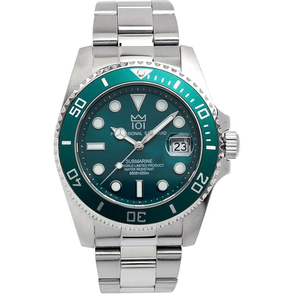 Hyakuichi 101 Model 1 Diver s Watch Aqua Green 200m Water Resistant Stainless Steel Case