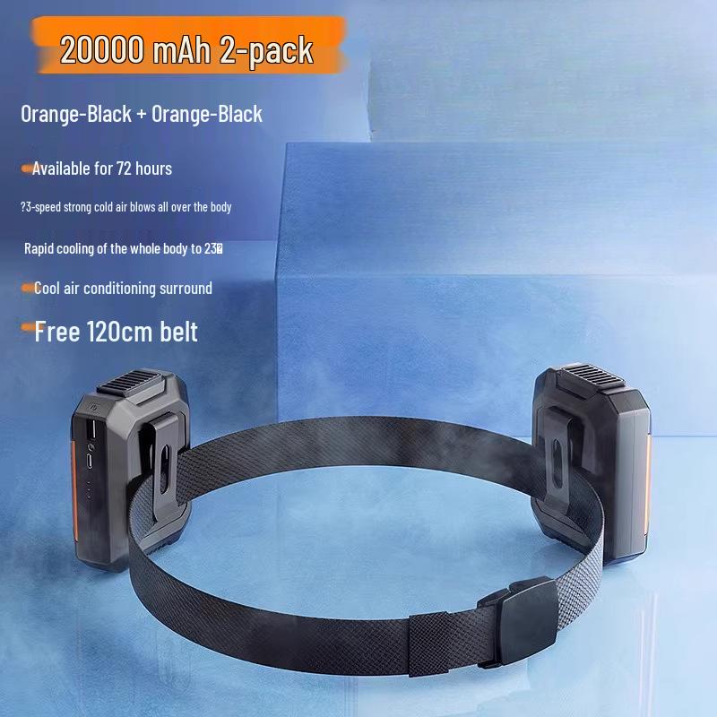 Rechargeable Clip-On Waist Fan: Portable Cooling for Outdoor Summer Heat. 0mAh