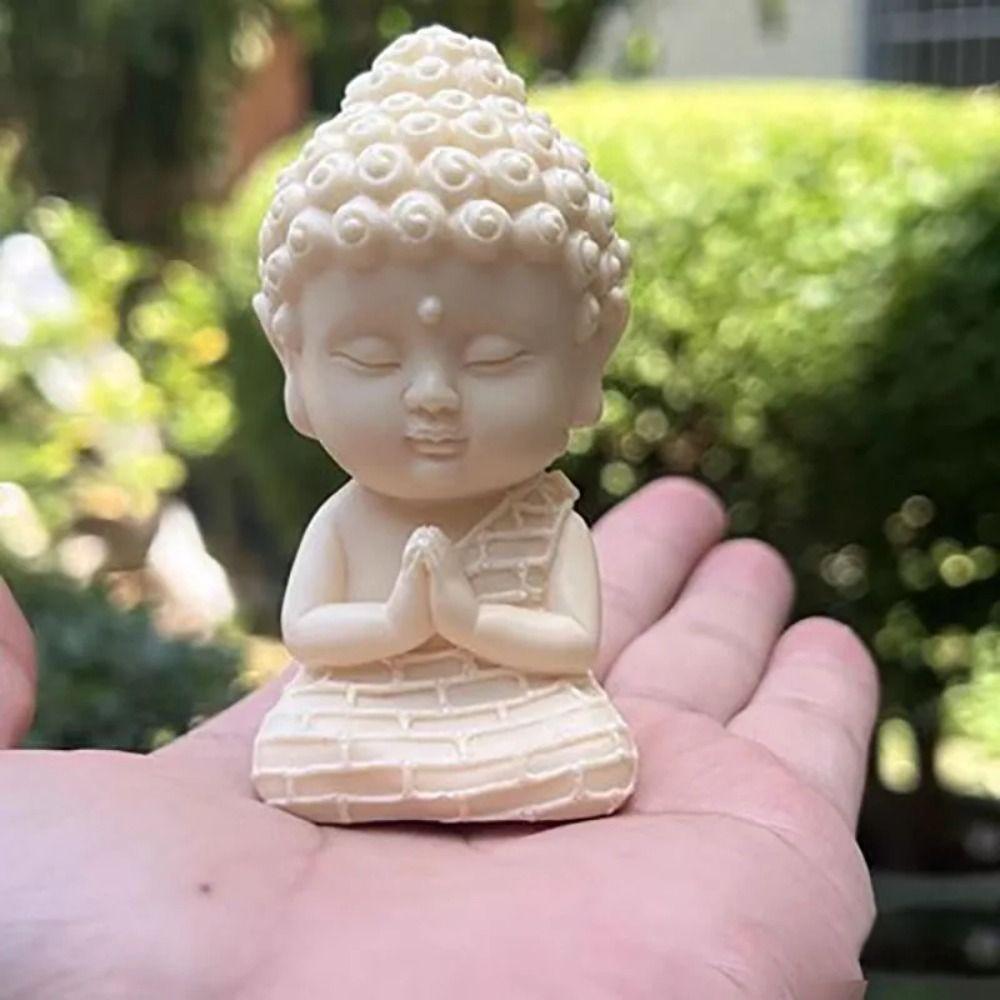 Chinese Style Buddha Ornaments Cute Coconut Figurine Lotus Tathagata Buddha Statue  Office