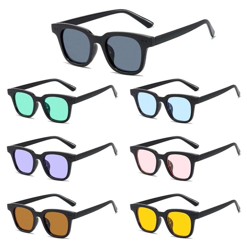 Colorful Square Frame Sunglasses UV Protection Eyewear Retro Shades for Women & Men