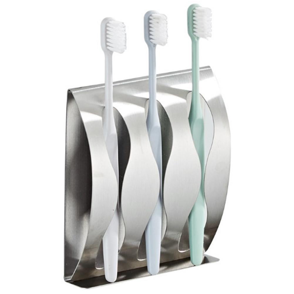Haushalt Wandmontiert Edelstahl Zahnbürstenhalter Rack Organizer Badezimmerzubehör(2301N3 3