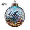 Clear Plastic Sea Animal Baubles Ocean Christmas Ball Ornament, 3D Marine Life Hanging Decoration, Transparent Spheres for DIY Projects Beach Coastal