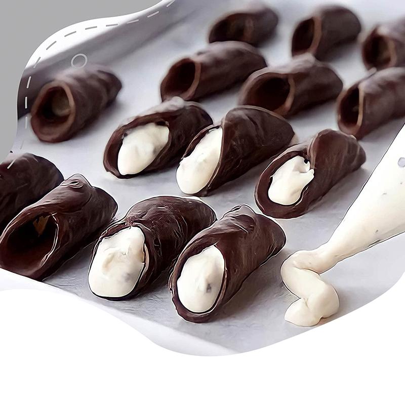 16 Sztuk Rurek do Cannoli Rurki do Cannoli ze Stali Nierdzewnej Formy do Pieczenia z Woreczkami Cukierniczymi Długimi Końcówkami do Wypełniania Rogalików Muszli Cannoli