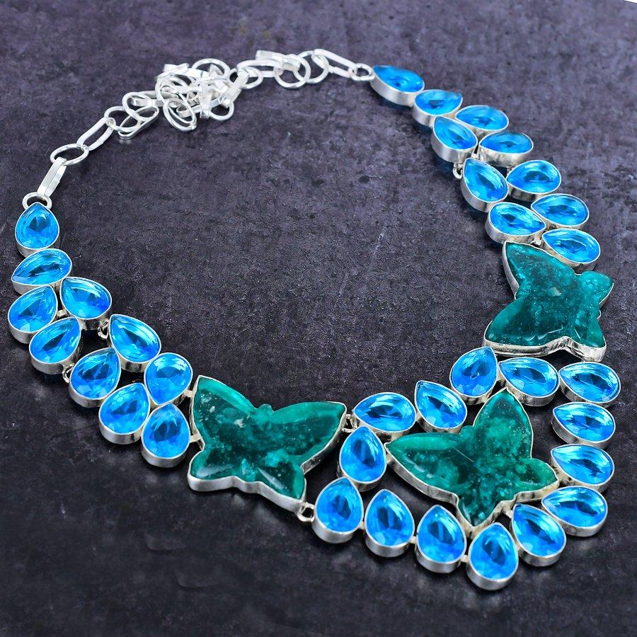 Tourmaline Gemstone Handmade 925 Sterling Silver Jewelry Necklace 18" L1z54