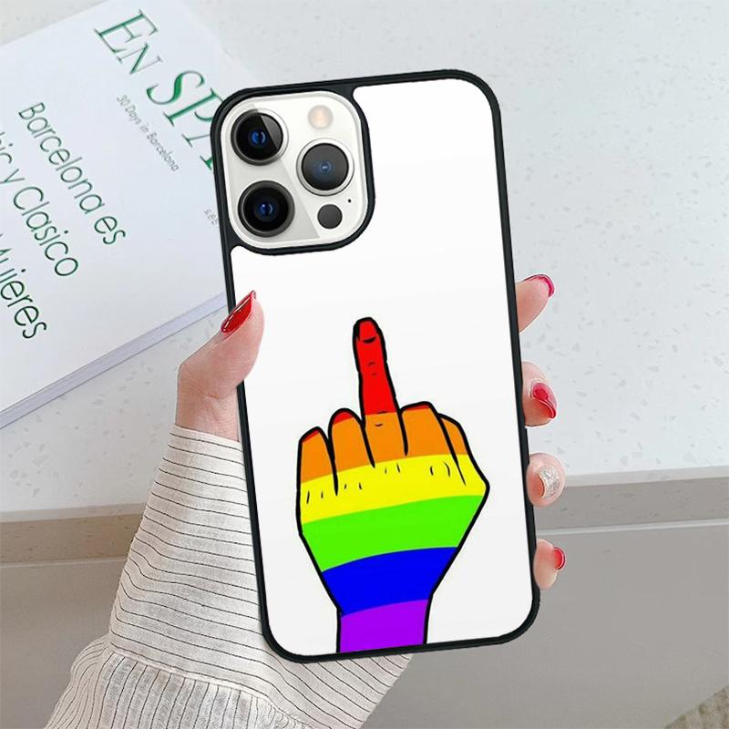Rainbow Gay LGBT Finger Phone Case cover For iPhone 17 Air 15 16 16e 14 13 Pro Max Coque 12 11 Pro Max For Apple PLUS fundas