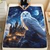Harry Potter's Owl Soft Flannel Blanket, Print for Bedrooms Sofas Beds, Suitable for Travel Picnic Chair -HYQ29