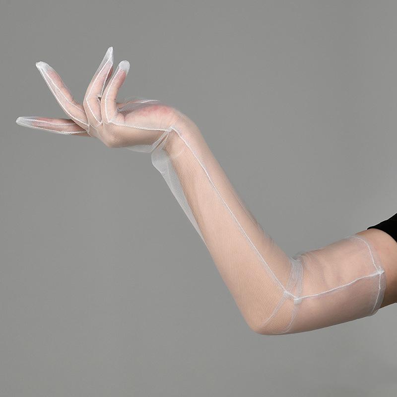 Casual Thin Mesh Lace Gloves Women S Black Silk Sexy Breathable Sunscreen