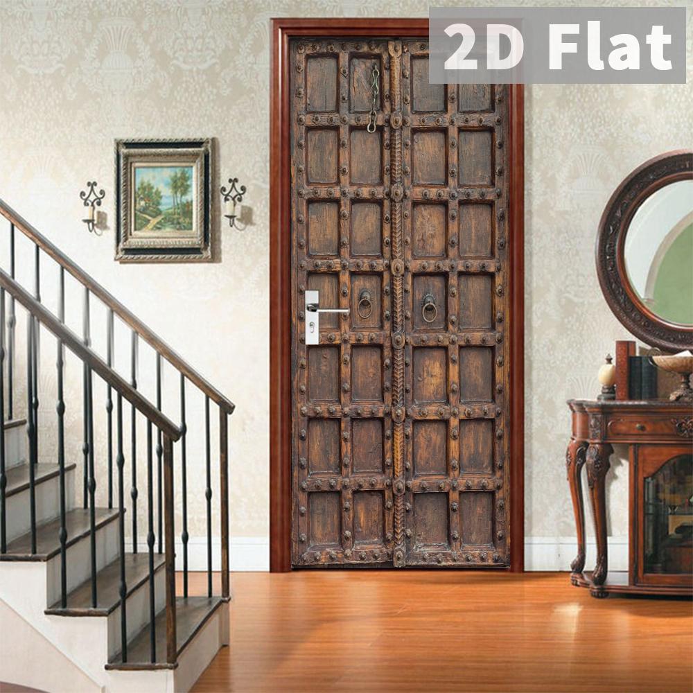 76Style 77/90cm Self-Adhesive Door Stickers Removable Wall Sticker Scenery Wallpaper Stone Stair Murals for Doors Modern Home Decor