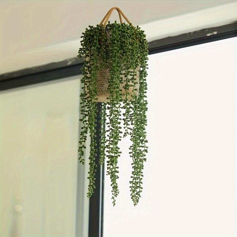 2/3/4/5/6PCS  Artificial Succulent Hanging Plants - Fake String of Pearls Greenery - Home and Garden Decor - Indoor/Outdoor Deco