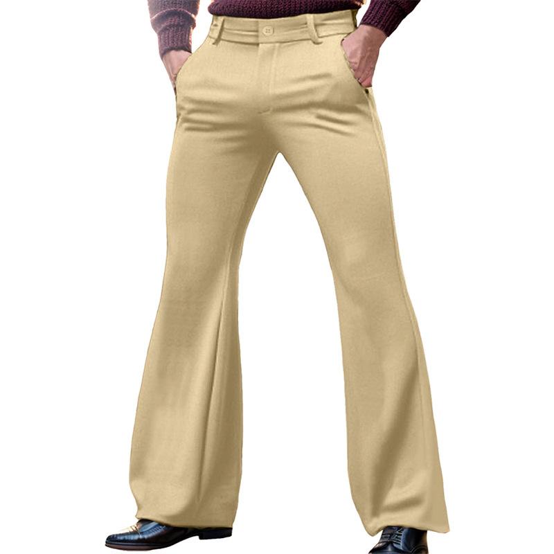 Men's Flared Pants In Multiple Colors - White, Black, Green, Purple, Red, Grey, Khaki, Brown