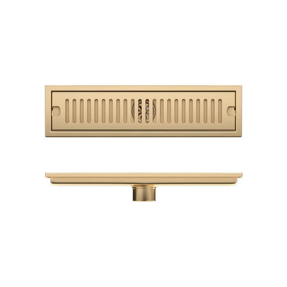 Shower Floor Drain for Bathroom Lavatory Balcony 304 Stainless Steel Brushed Gold Black Long Linear Drainage Side Floor Drains
