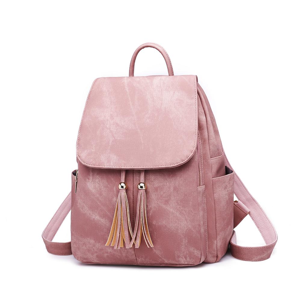 Candy Color Women's Backpack, New Large-capacity Bag, Trendy Bag, Fringed Backpack.