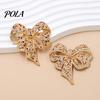 Broche Galvanizado Vintage de Pedrería con Forma de Lazo, Broche de Aleación con Forma de Lazo, Solapa, Hebilla Fuerte, Accesorios para Ropa de Suéter, Cárdigan, Abrigo, Moda