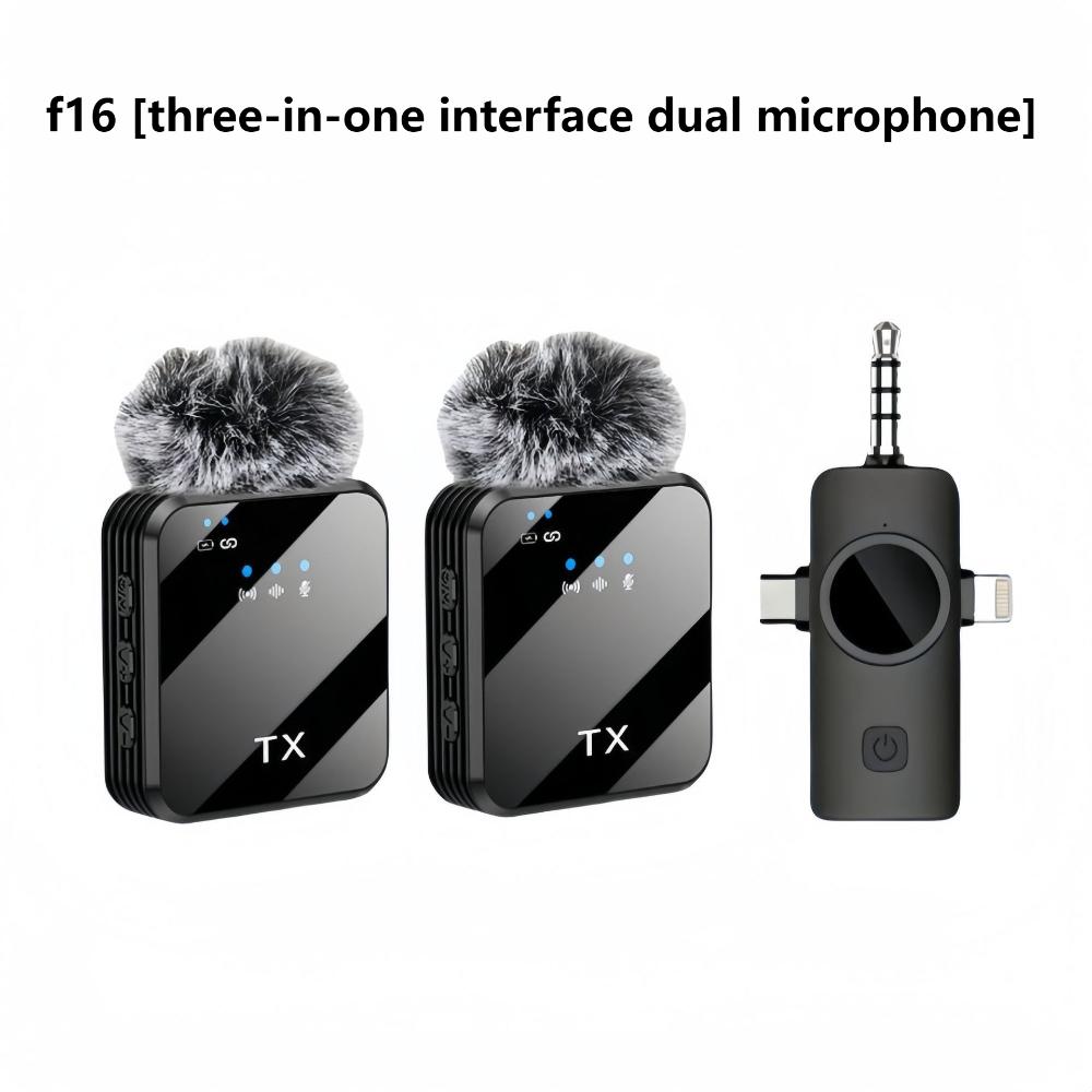 3-in-1 Universal Wireless Lapel Microphone, Noise Reduction Mic For Live Shooting, Compatible With iOS, Android, Computer