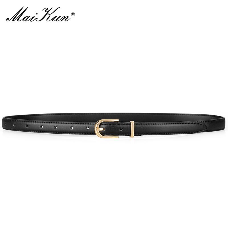 

Skinny Belt For Women Gold Alloy Buckle Faux Leather Belt For Dress 95cm