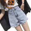 Pants Classic and Minimalist Fashion Versatile Summer High-waisted Women's Broken Holes Thin A-line Wide-leg Loose Sub Denim Shorts Individuality