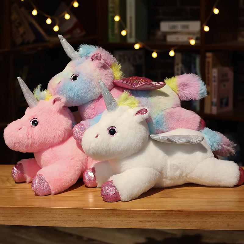 Colorful LED Light Unicorn Doll Plush Toys Soft Cute Throw Pillows Birthday Gift Stuffed Animals Glowing Toy for Girls Chidren
