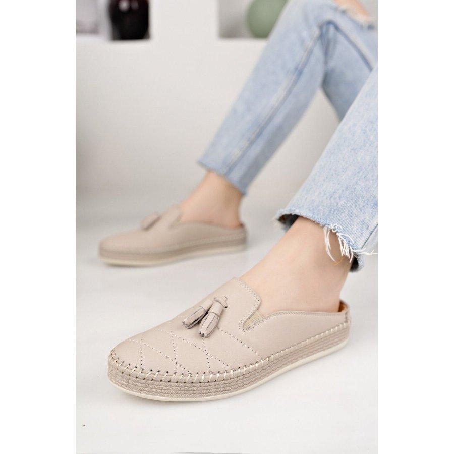 

Women s Genuine Leather Summer Casual Comfort Slippers Mules 36 білий