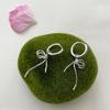 BF CLUB 925 Silver Bow Knot Earrings For Women Trendy Simple Gold Jewelry Prevent Allergy Party Accessories