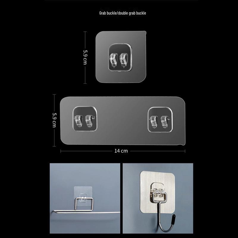 Transparent Adhesive Hook: Nail-Free, Strong Hold, Traceless, Snap-On Suction Hook