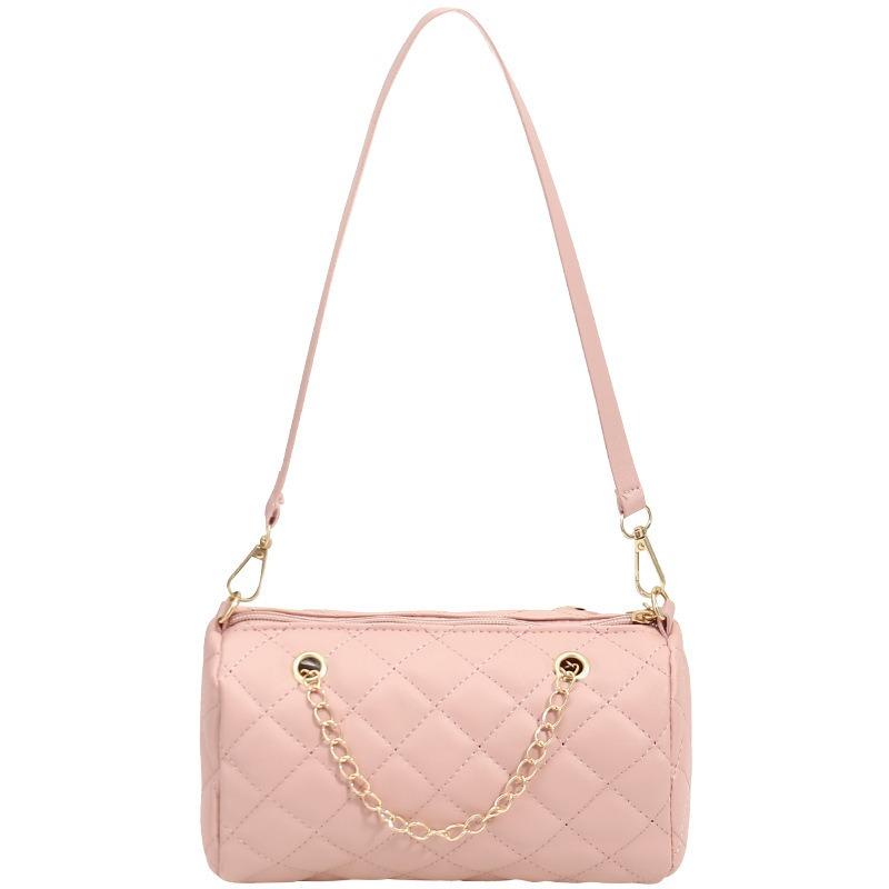 High quality diamond cylinder bag double shoulder strap niche chain diamond bag