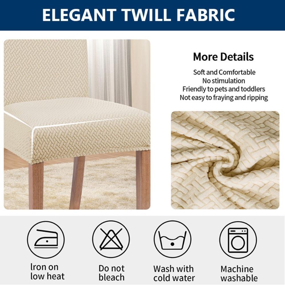 Thick Jacquard Chair Covers T-shaped Pattern Chair Seat Case Elastic Dining Chair Protector Office Restaurant Universal Size