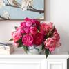 1 Bouquet Handmade Peony Simulation Flower European Home Living Room Decoration Ornament Handheld Flower 7 Head Bundle Peony Bouquet Fake Flower