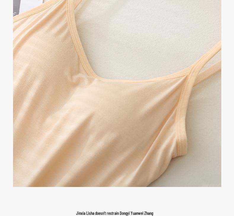 Women's Modal Spaghetti Strap Tank Top with Built-in Bra Pads - Plus Size Sports Bra Underwear
