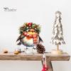Indoor Outdoor Bird Decals Christmas Wall Sticker, Cute Watercolor with Wreath/Scarf/Hat/Ear Warmer, PVC Waterproof Creative Gifts for Home