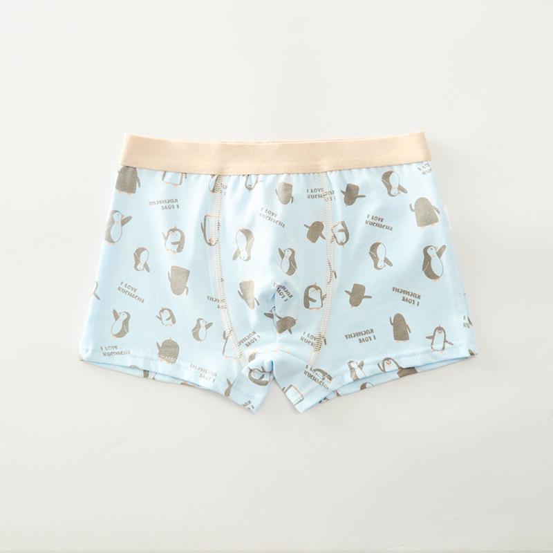 Dětské kreslené bavlněné boxerky se středním pasem - Prodyšné studentské spodní prádlo třídy A