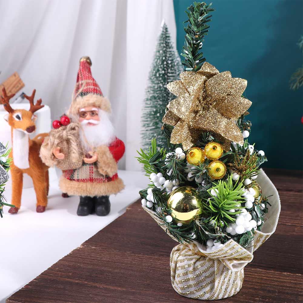 Decorative Mini Christmas Tree with Base Artificial Mini Christmas Trees  Kitchen Dining Table