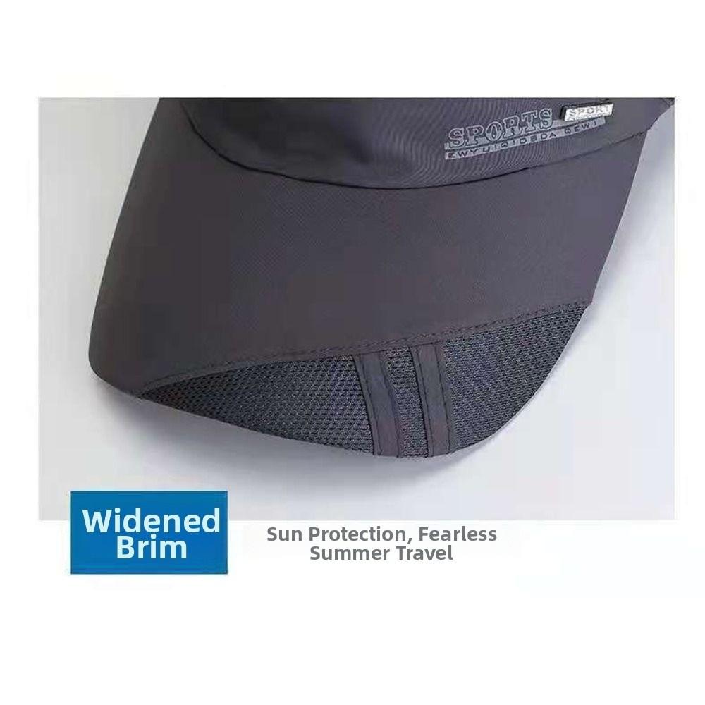 Breathable Perforated Quick-Drying Hat Sun Protection Adjustable Travel Sports Hat Letter Embroidery Fishing Cycling Hat