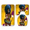 African Women'S Bathroom Floor Mat Three-Piece Bathroom Carpet Toilet Mat Set Doormat Bathroom Non-Slip Mat