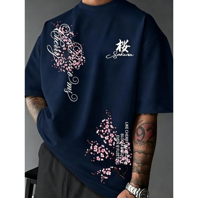 European and American men's Gothic summer personalized letter print soft and breathable round neck T-shirt outdoor urban top
