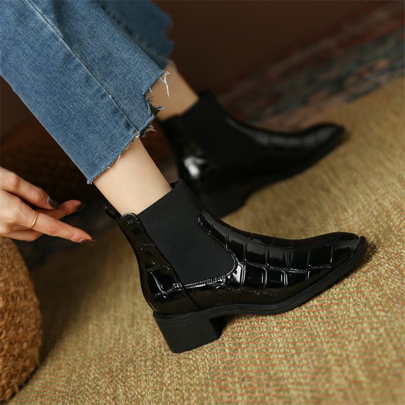 Short Boots Women's Autumn and Winter New High-end Niche Chelsea Boots Thick Heel Medium Heel High Heel Martin Boots
